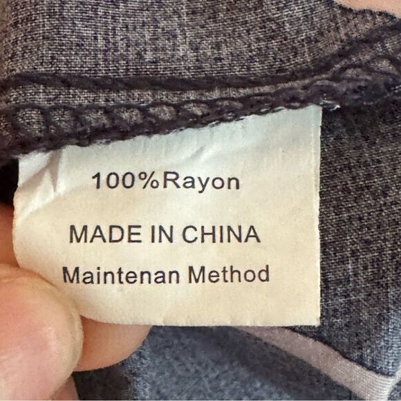 Anrabess Maxi Dress Size M Tiered Smocked Navy Blue and Lavender One Shoulder​ - Picture 6 of 8